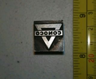 Vintage Letterpress Printing Block Conoco Oil Advertising Logo All Metal