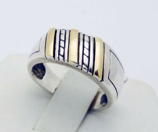 Rare Jr Ring In Sterling Silver & 18k Gold Size 6