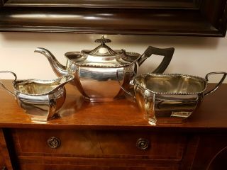 Antique Silver Plated Three Piece Tea Service By Maples Wingfield & Wilkins