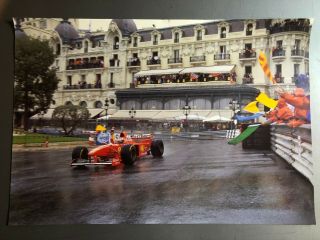 1998 Michael Schumacher Ferrari Formula 1 Race Car Print Picture Poster Rare