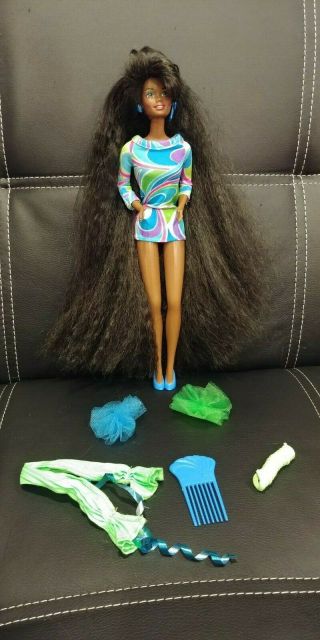 Rare 1991 Totally Hair Barbie African American Black Doll Accessories