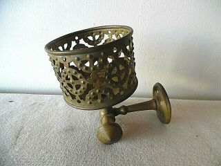 Antique Brass Wall Mount Bathroom Glass & Towel Holder Silvers Trade Mark Ny