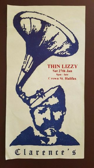 Rare 1973 Thin Lizzy Flyer Handbill Poster Phil Lynott Halifax England