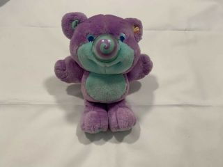 Vintage Playskool Nosy Bears Plush " Dizzy " Bear Purple Green 1987