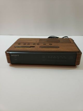 Sony Icf - C400 Dream Machine Wood Grain Am Fm Alarm Vintage Clock Radio