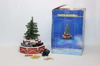 Rare Hallmark Polar Express Christmas Tree & Model Train Table Top Decoration
