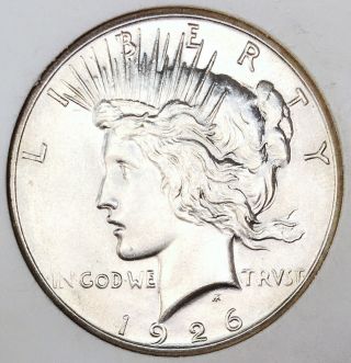 1926 P Peace Dollar Solid Gem Bu,  Rare Key Date Knockout Piece Wow Nr 12890