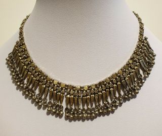 Antique Victorian Era Low Grade Silver Indian Necklace