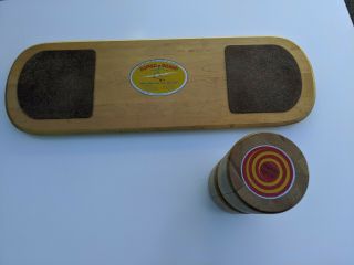 Bongo Board Wood Balancing 1960s Surf Skateboard Roller Rare Vtg