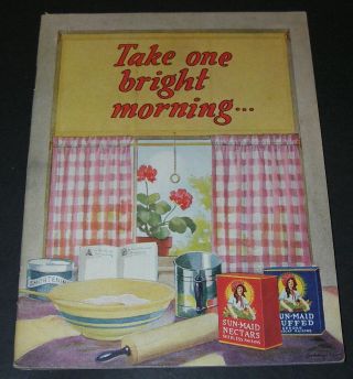 Antique Take One Bright Morning Sun - Maid Raisins Recipes Cookbook Advertising.