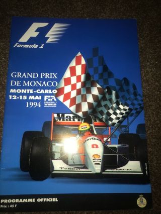 Rare F1 Monte Carlo Grand Prix 1994 Program