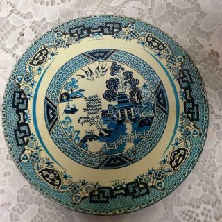 Vintage,  Rare,  Blue Willow,  6in Tin Round Hot Pad 3