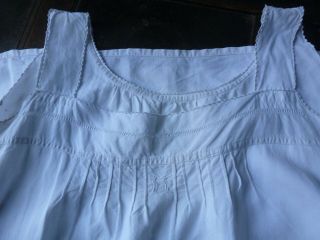 Antique French Linen Chemise Hand Embroidered Monogram