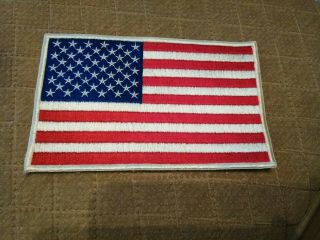 Vintage Embroidered 8.  5 " American Flag Patch Extra Large Rare