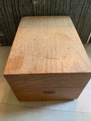 Vintage Weis Wood Finger Jointed White Oak 3x5 Card File Recipe Index Box 2