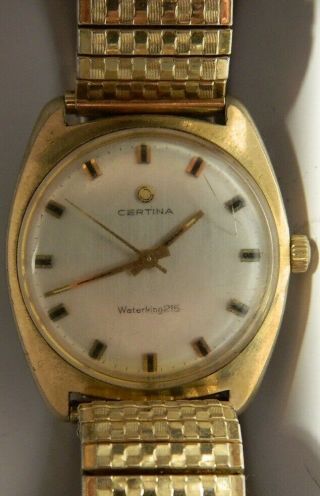 Certina Waterking 215 Cal.  Cal.  25 - 66 17j Gold Plated Running Well Vintage
