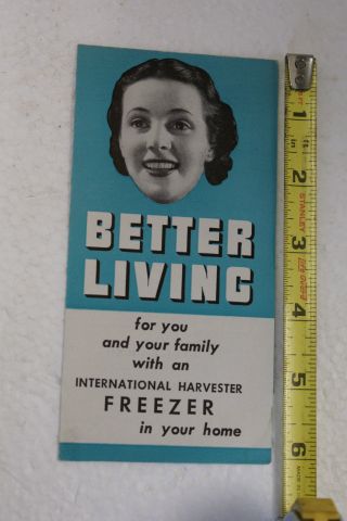 Rare Ih International Harvester Freezer Advertisement Vintage Flyer Hand Bill