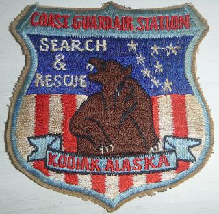 Kodiak Alaska - Rare 1970s Patch - Us Coast Guard Station - Search,  Rescue,  1287