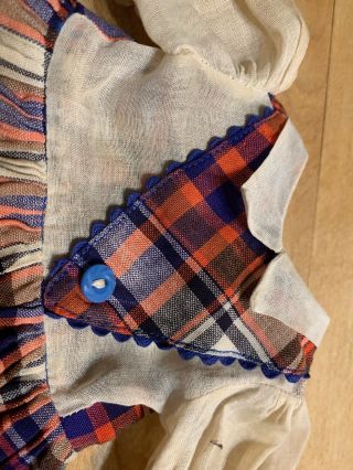 Red/Blue Plaid Vintage Doll Dress W/ attached 1/2 Slip - for Ideal Toni - Other Doll 2