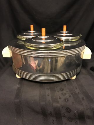 Vintage Deco Chase 90048 Pyrex Lined Chrome Food Warmer