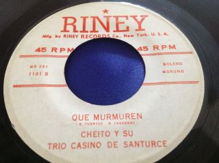 Rare Latin 45 : Cheito Y Su Trio Casino De Santurce Calle Abajo Riney 1191