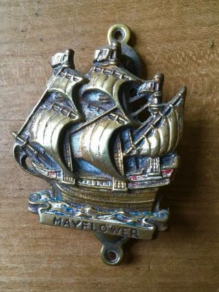 Vintage Brass Door Knocker Old Sail Boat Ship The Mayflower Small Cast Brass