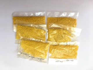 Antique Micro Seed Beads pre - 1900 Slightly Orange - Yellow 3.  8g bags 17/0 - 35 bpi 2