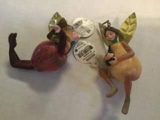 Department 56 Tutti Frutti Christmas Ornament Apple & Pear Fairy Retired Rare