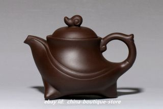 Chinese Yixing Zisha Pottery 200cc Purple Clay Teapot Handmade Snail Pot 神曲壶