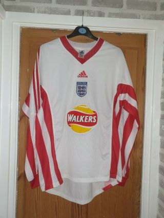 Ultra Rare Long Sleeved England School Boys Football Adidas Walkers Large