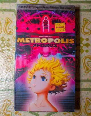 Metropolis Vhs Tezuka Osamu Anime Animation Manga English Dubbed 2001 Rare Oop