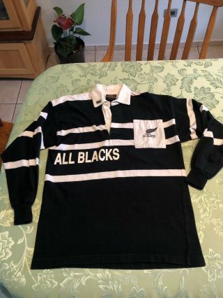 Rare Canterbury Zealand All Blacks Rugby Jersey Shirt Polo 42” 105cm Stripes