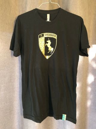 Speedvagan Gold Shield Logo T - Shirt_size,  M_color,  Black And Gold - Rare