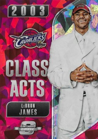 Lebron James 2018 - 19 Contenders Optic " Class Acts 2003 " Cracked Ice Insert.  Rare