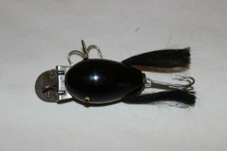 Vintage Creek Chub Dingbat Wood 1 7/8 " Fishing Lure Glass Eyes Black