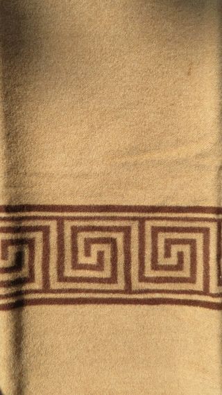Vintage,  Rare Unique Brown Wool Blanket Arts & Crafts Style