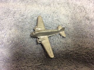 Vintage Antique 1930’s Cracker Jack Tootsietoy Airplane Toy Metal Silver