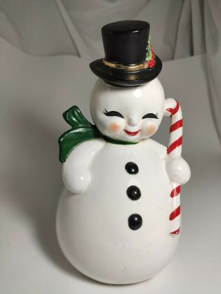 Vtg Josef Originals Ceramic Christmas Snowman Absolutely Adorable Rare Must C