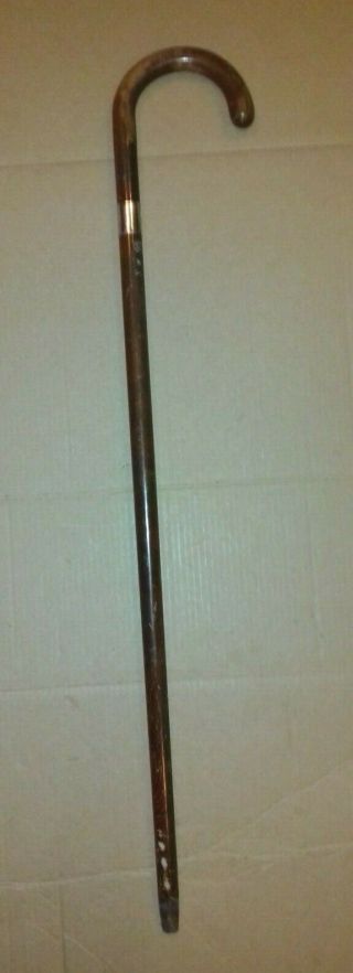 Antique/vintage Walking Cane With " Sterling Silver " Band