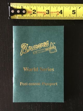 1999 Atlanta Braves World Series Baseball Post - Season Passport Rare D 21819
