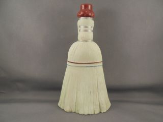 Old Antique Bisque Porcelain Broom Shape Figural Bottle Flask Germany 2