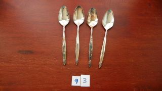 Set Of 4 1847 Rogers Bros.  Garland Teaspoons Silver Plate