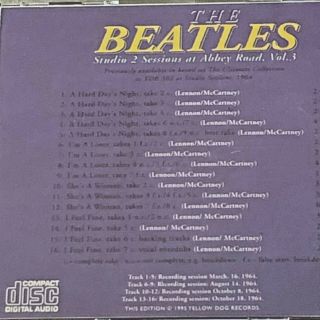 The Beatles - Sessions Vol 3 At Abbey Road - Cd Rare - Yellow Dog