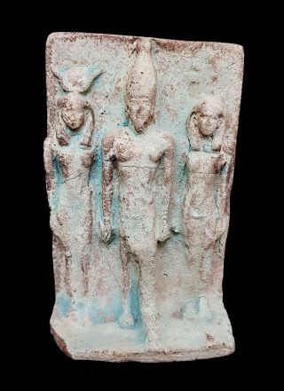 Very Rare Ancient Egyptian King Menkaure Triad Old Kingdom Antique Hathor Isis