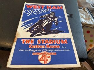 Wesy Ham Hammers V High Beech - - - Very Rare - - Speedway Programme - - 7th July 1931