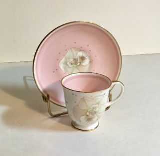Vintage Azalea Footed Demitasse Cup And Saucer Set By Susie Cooper