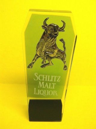 Rare Schlitz Malt Liquor Raging Bull Beer Tap Handle Knob Milwaukee Wisconsin