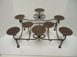 8 Candle Wrought Iron Candle Holder Stand Fireplace 21 X 15 X 10.  5