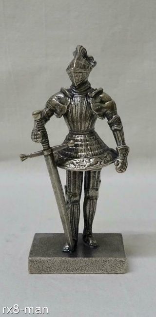 1976 Vintage Rare Solid Sterling Silver Medieval Knight Figure 49.  5g/1.  59ozs 1