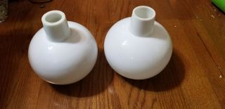 Two (2) Vintage/rare 3 1/16 " Fitter,  7 " Wide,  7 1/8 " Tall Milk Glass Lamp Shades